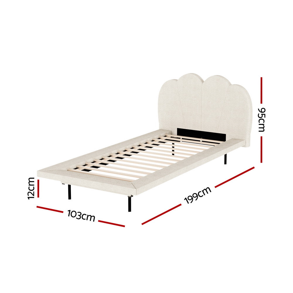 Single (Beige) Bed Frame | Luxe Serenity