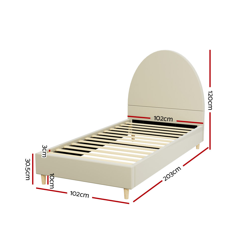 Single (Cream) Ellan Bed Frame | NormLux Series Mattress | Combo