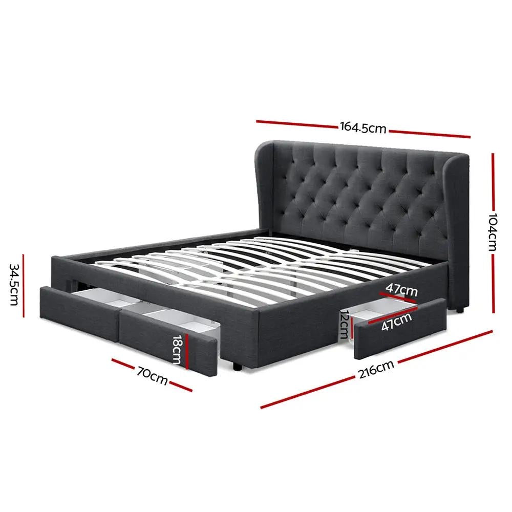 Queen (Charcoal) LuxSlumber Bed Frame | Serenade Luxury Series Mattress | Combo