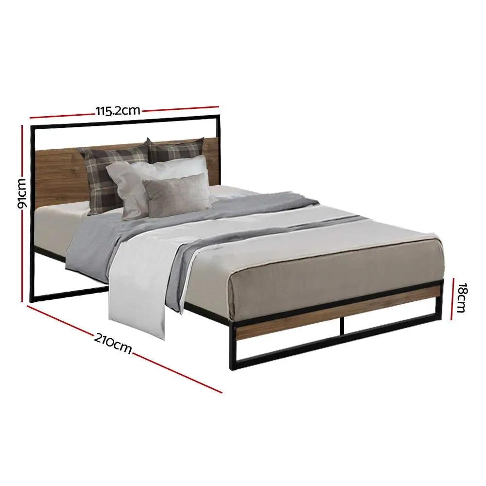 King Single UrbanForge Bed Frame | Elysian Dream Euro Top Mattress | Combo