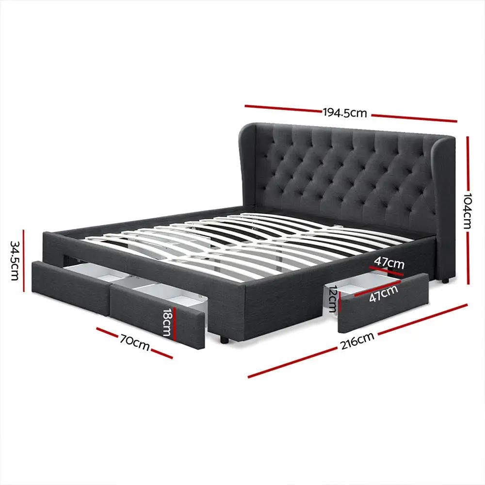 King (Charcoal) LuxSlumber Bed Frame | Serenade Luxury Series Mattress | Combo