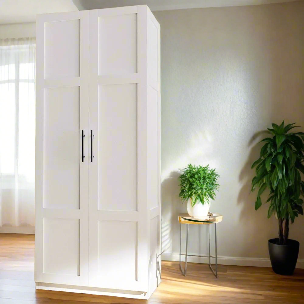 2 Door Clutter-Free Wardrobe | White