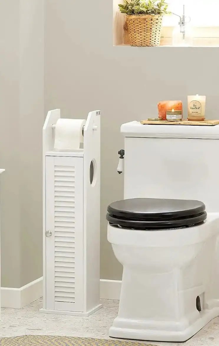Wooden Bathroom Storage Cabinet - White