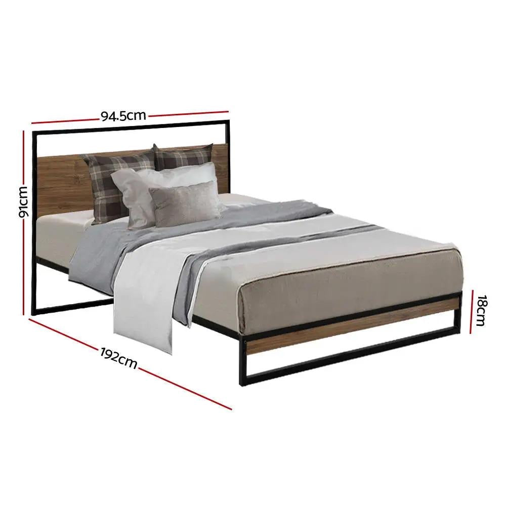 Single UrbanForge Bed Frame | Elysian Dream Euro Top Mattress | Combo