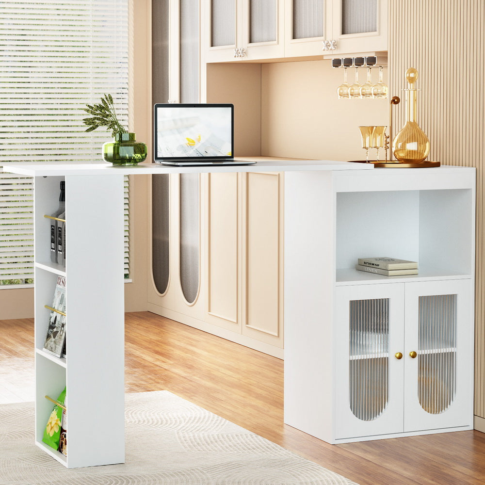 Lexli Bar Table Storage Cabinet | White