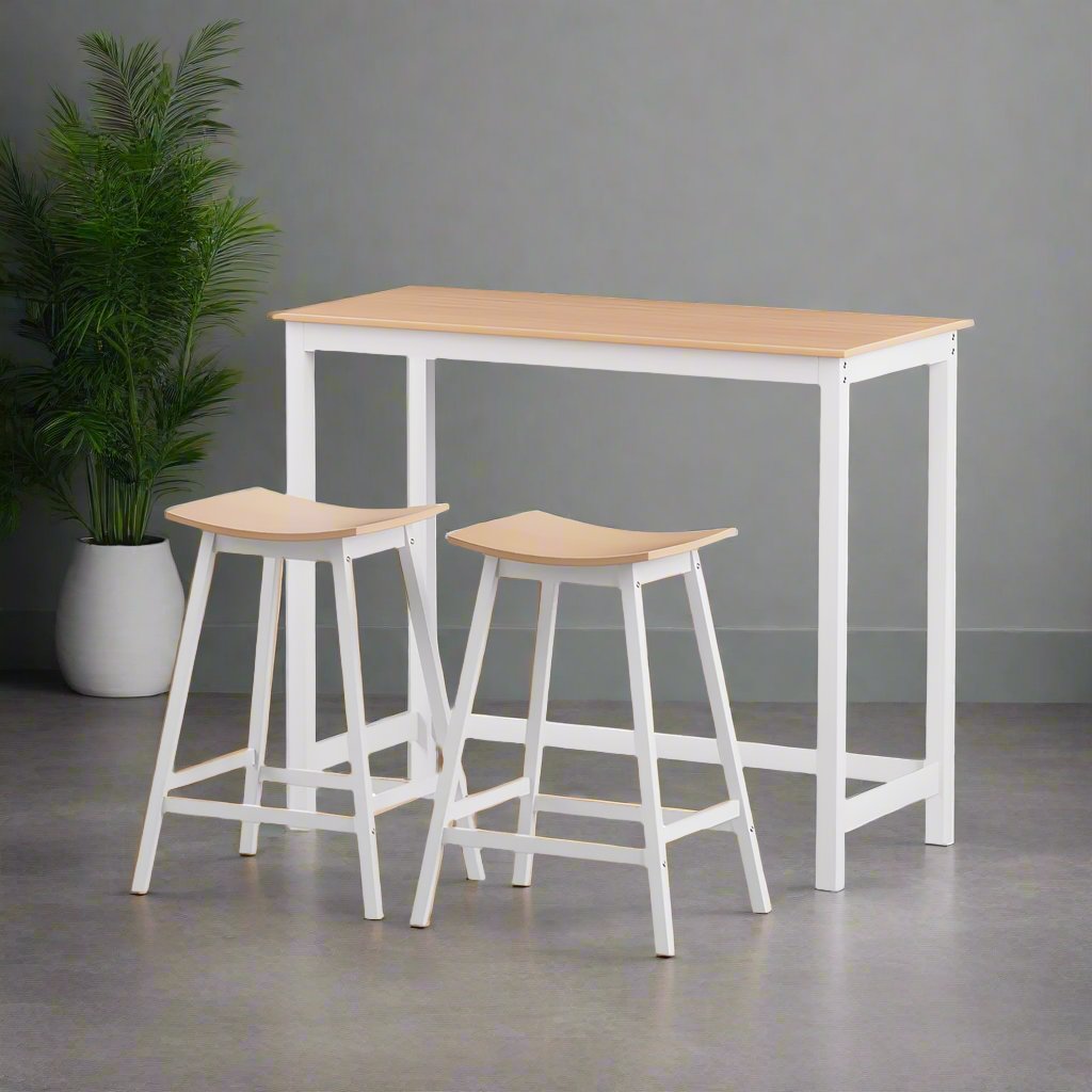 Aspen Bar Table and Stool Set | Pine & White