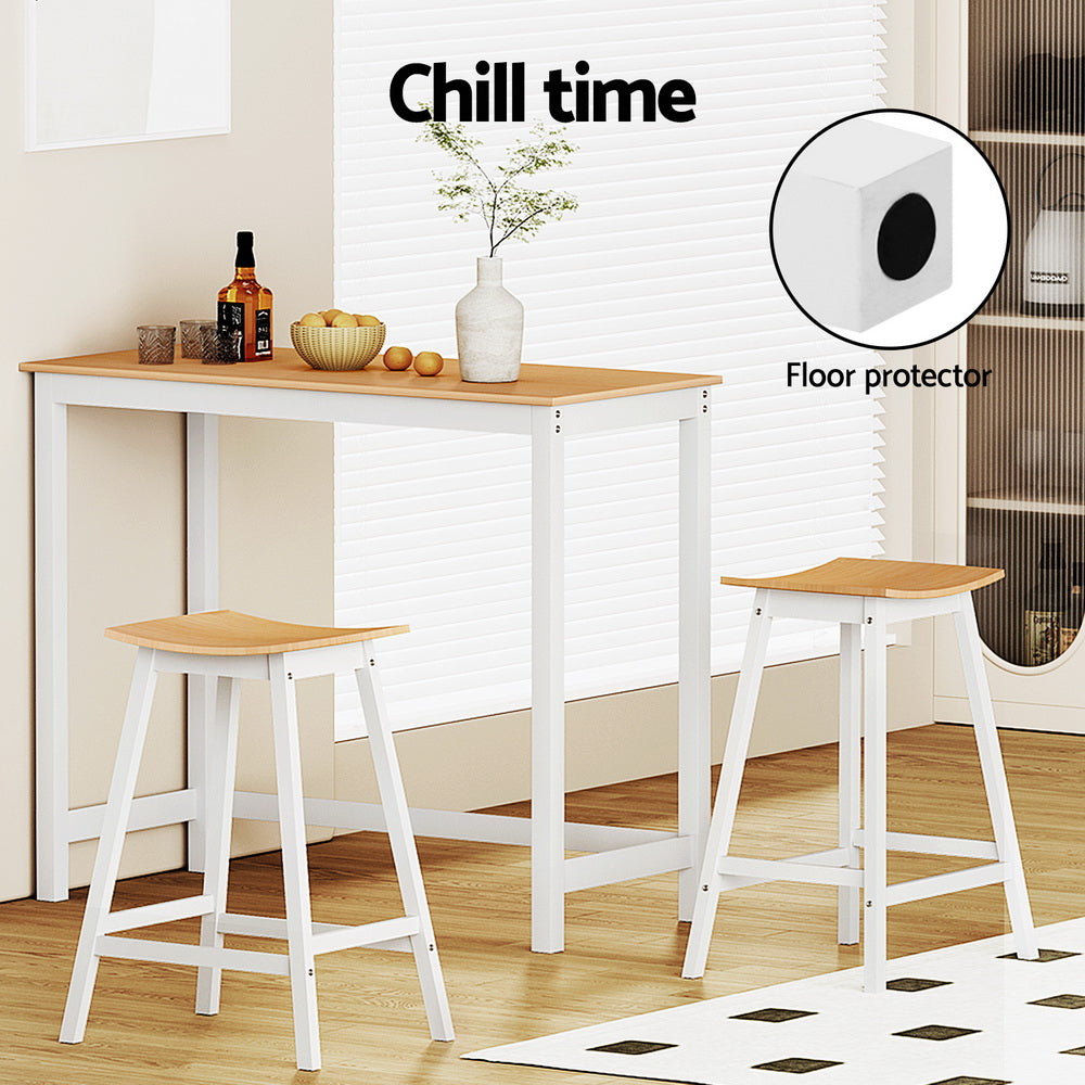 Aspen Bar Table and Stool Set | Pine & White