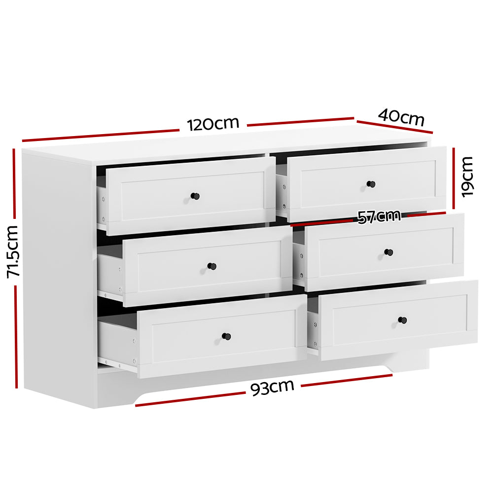 Leifly 6 Chest of Drawers | White