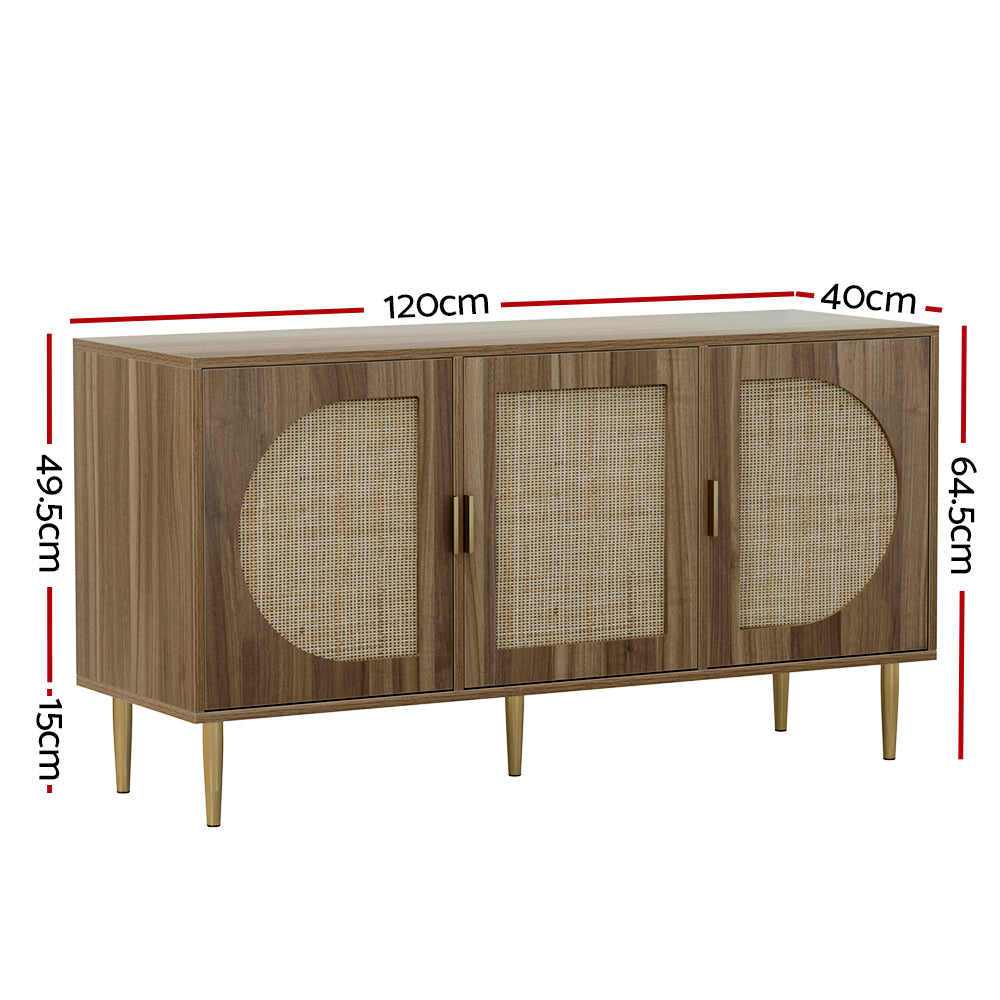 Ratwove Luxe Sideboard with 3 Doors | Dark Oak