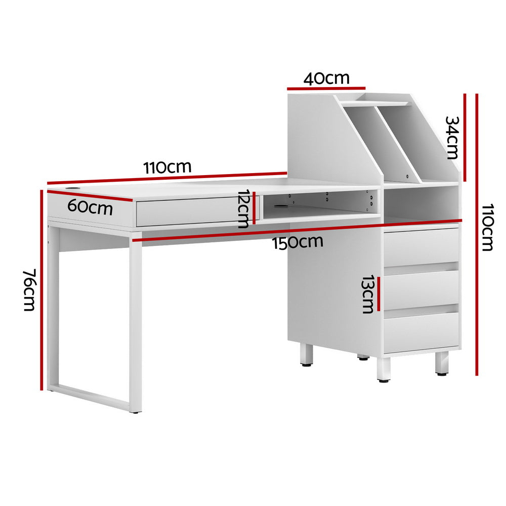 EliteWork Computer Desk | White