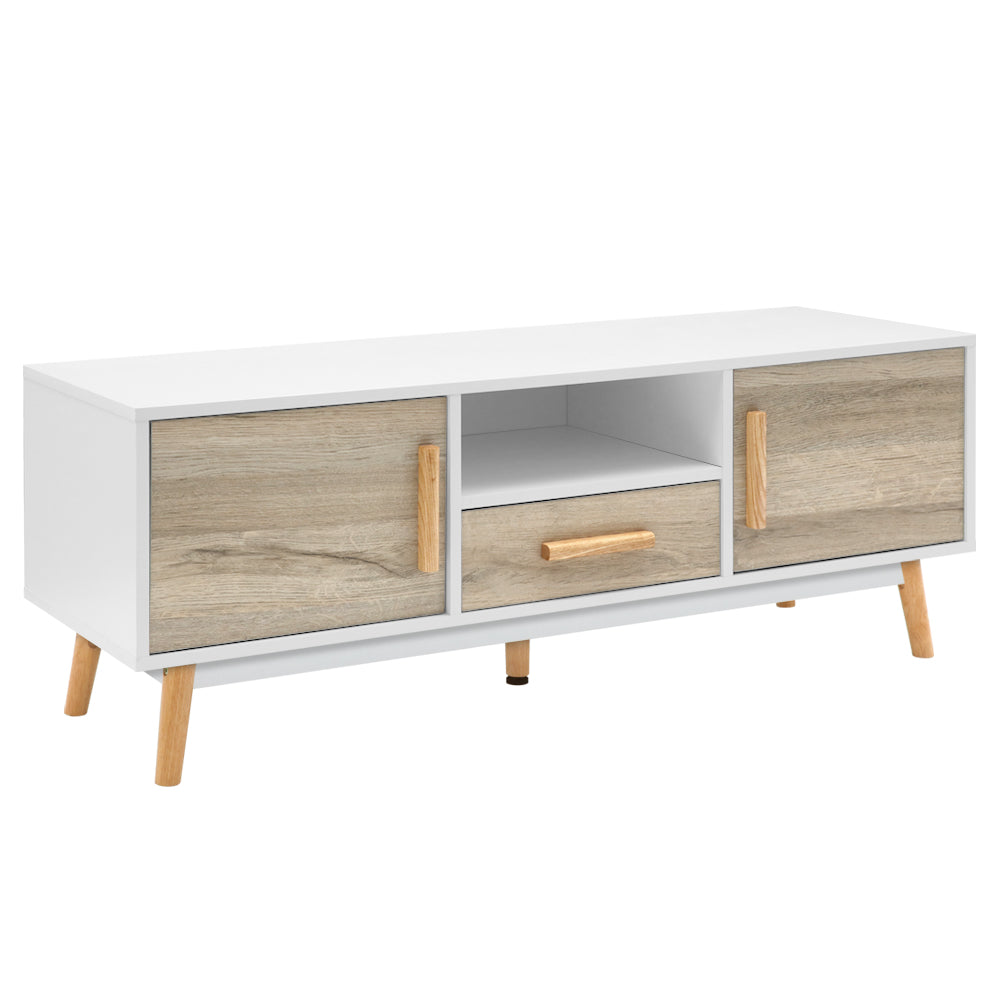 Nordik TV Cabinet | Wood & White | 120cm