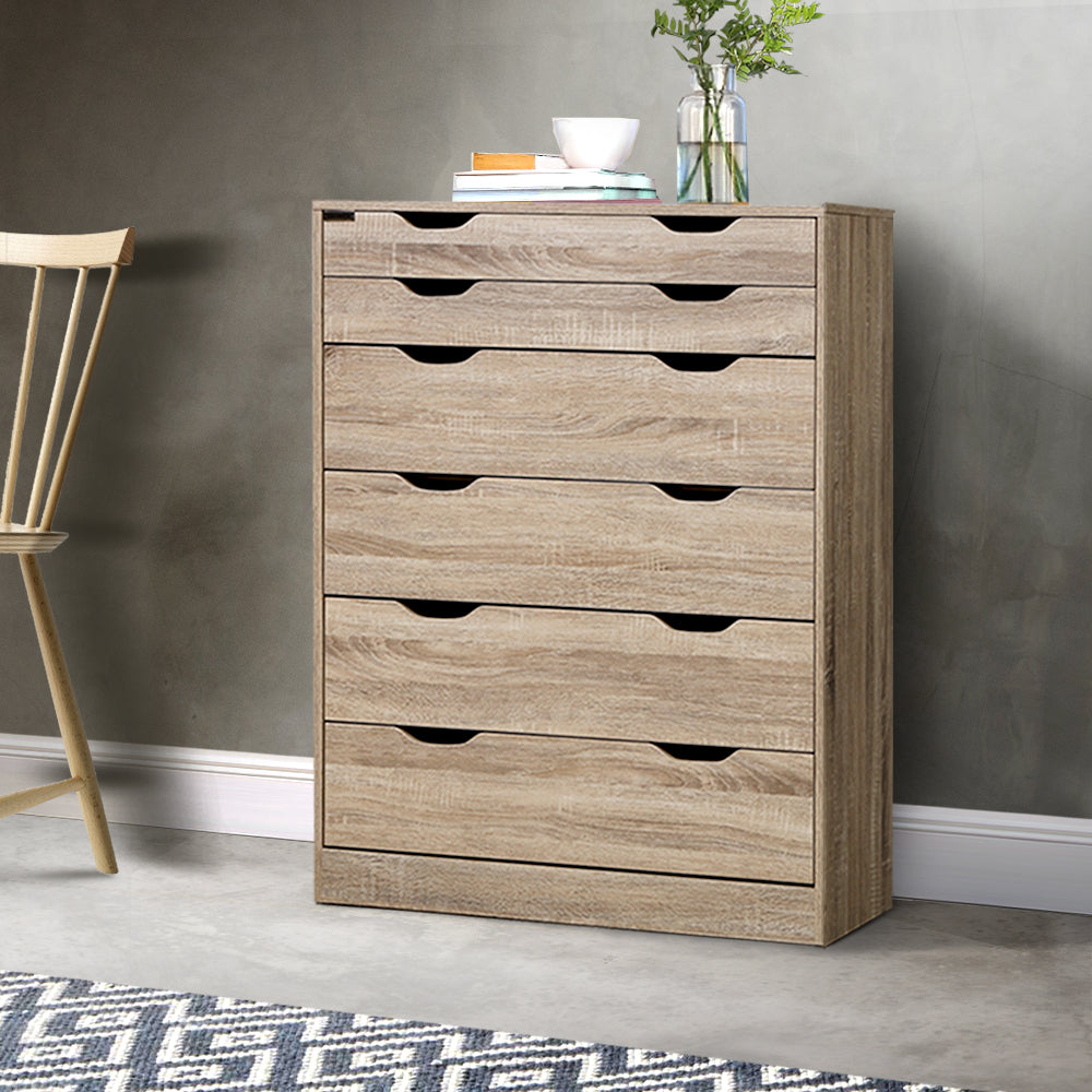 Mylanian 6-Drawer Tallboy | Oak