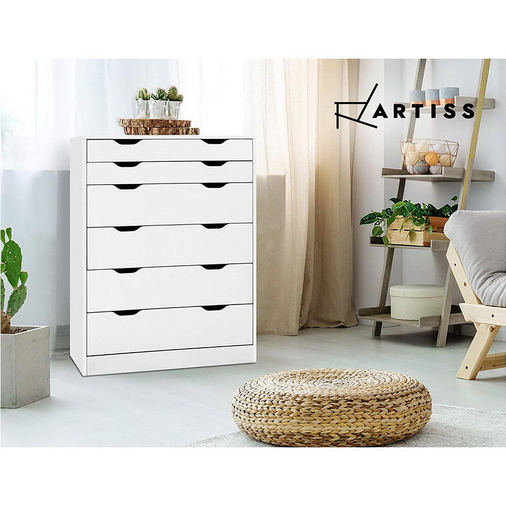 Mylanian 6-Drawer Tallboy | White