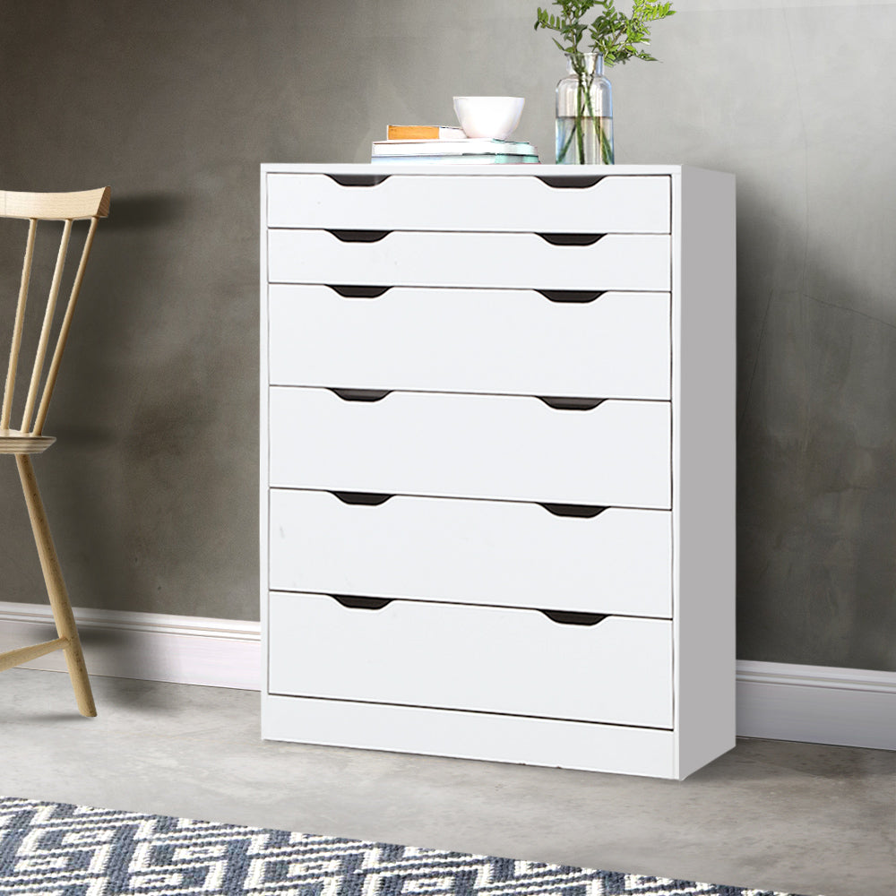 Mylanian 6-Drawer Tallboy | White