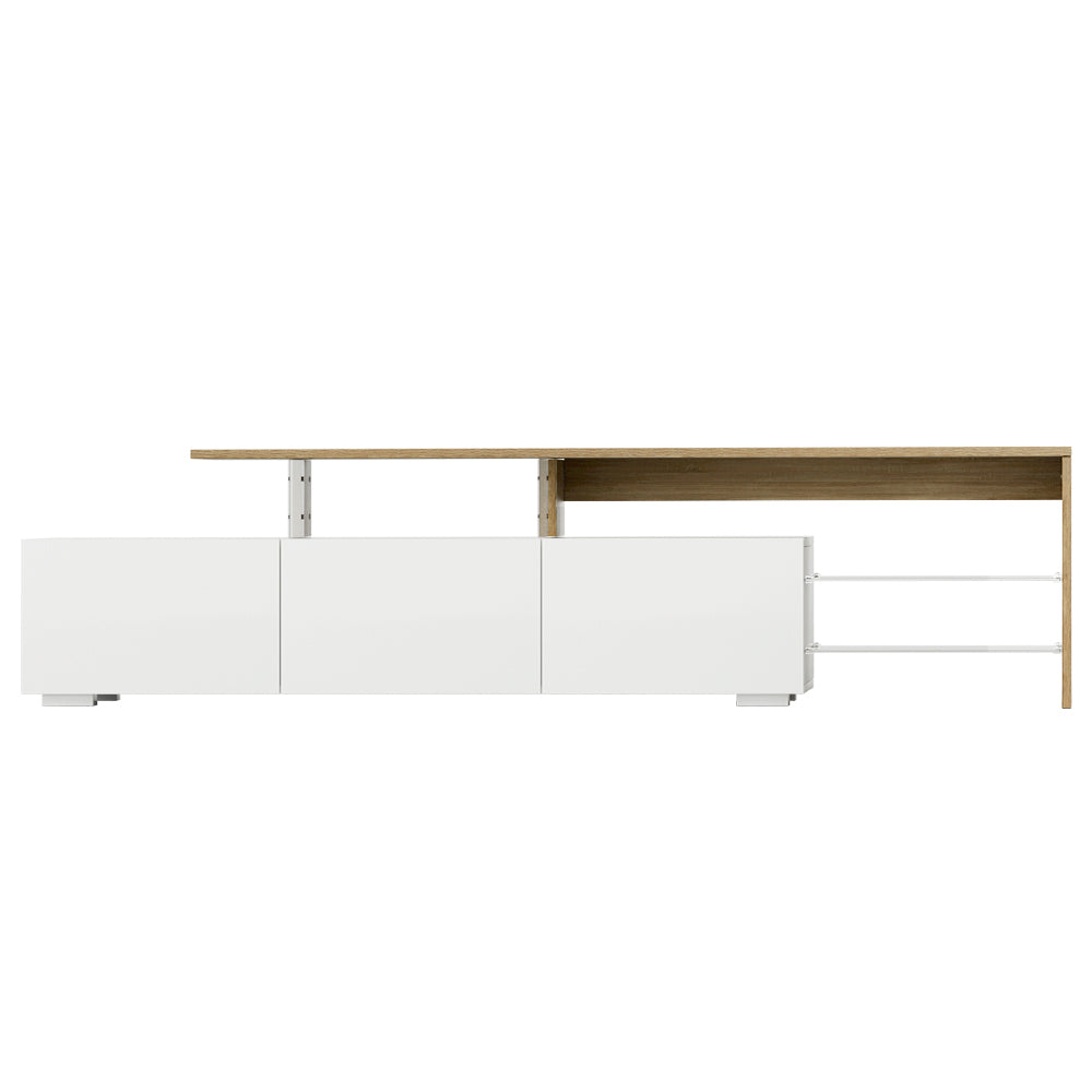 ScandiLux Entertainment Unit | Wood & White | 180cm