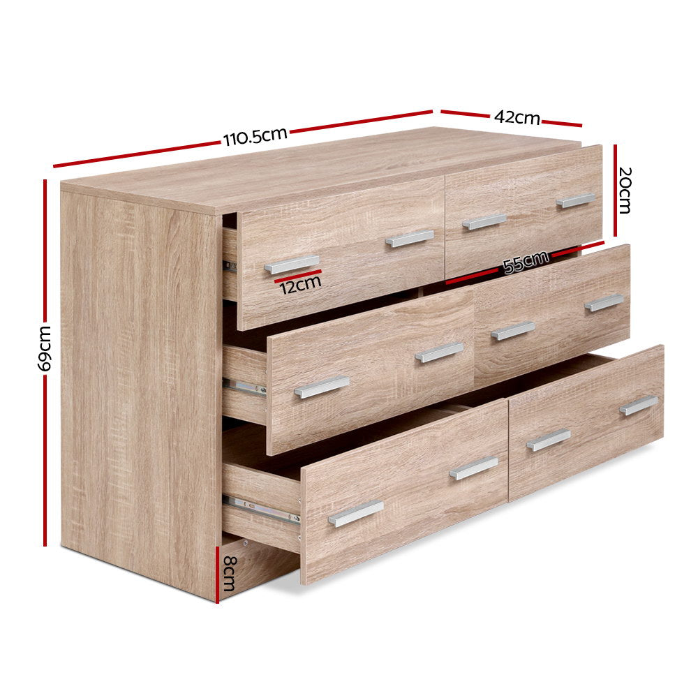 Harmony 6-Drawer Lowboy | Oak