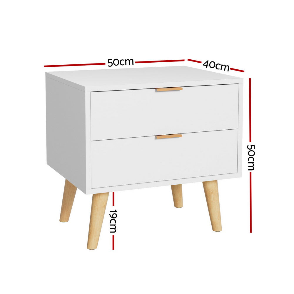 Eleganpine Bedside Table | White