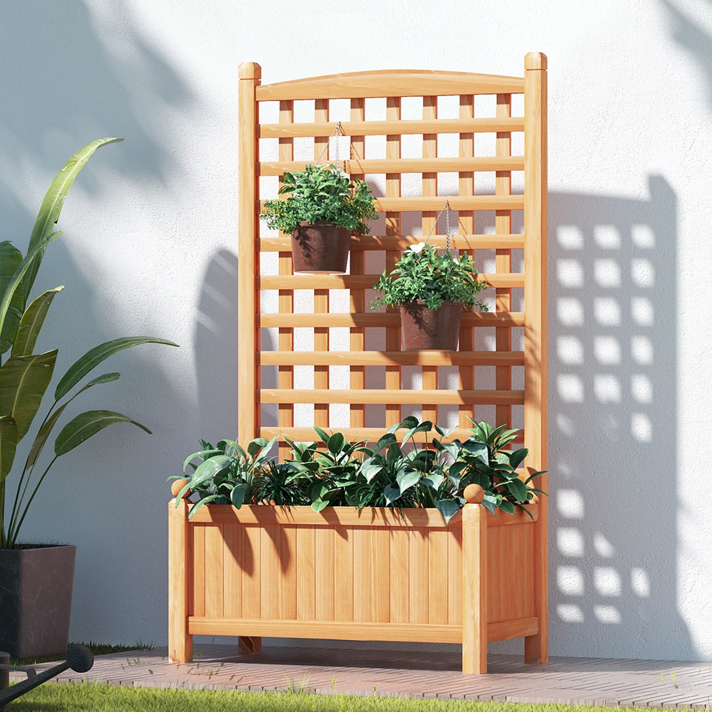 Premier Wooden Garden Bed with Climbing Wall | 64x35x115cm