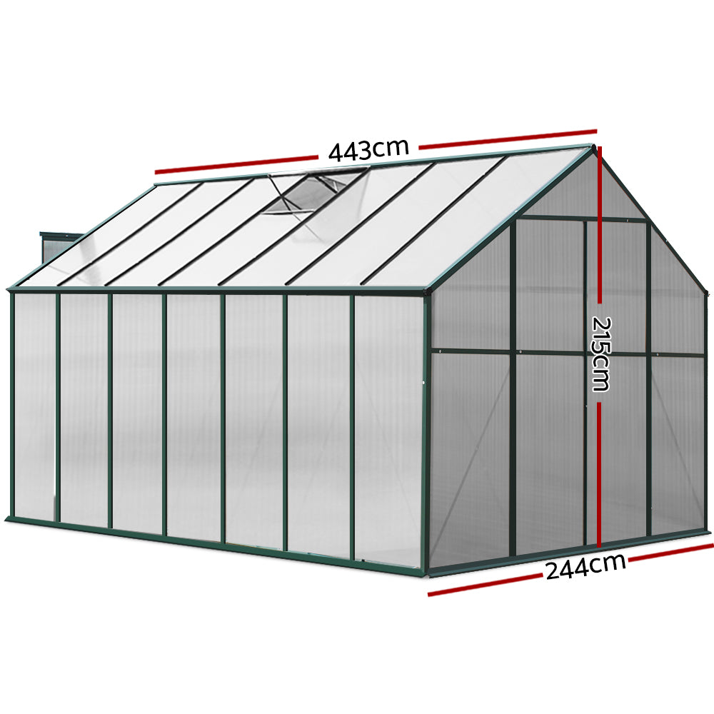 FlourishMaster Aluminium Greenhouse | 4.43 x 2.44 x 2.15 M