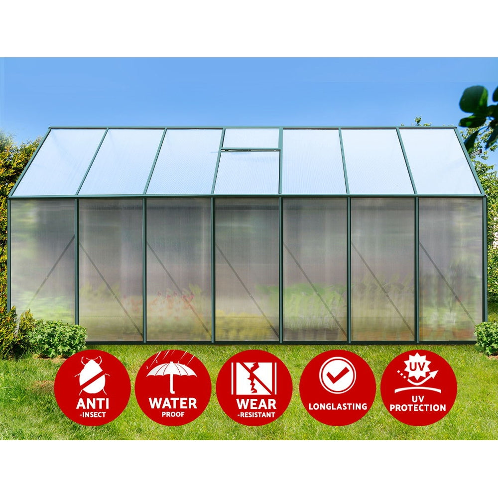 FlourishMaster Aluminium Greenhouse | 4.43 x 2.44 x 2.15 M