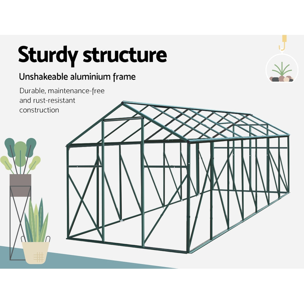 FlourishMaster Aluminium Greenhouse | 4.43 x 2.44 x 2.15 M