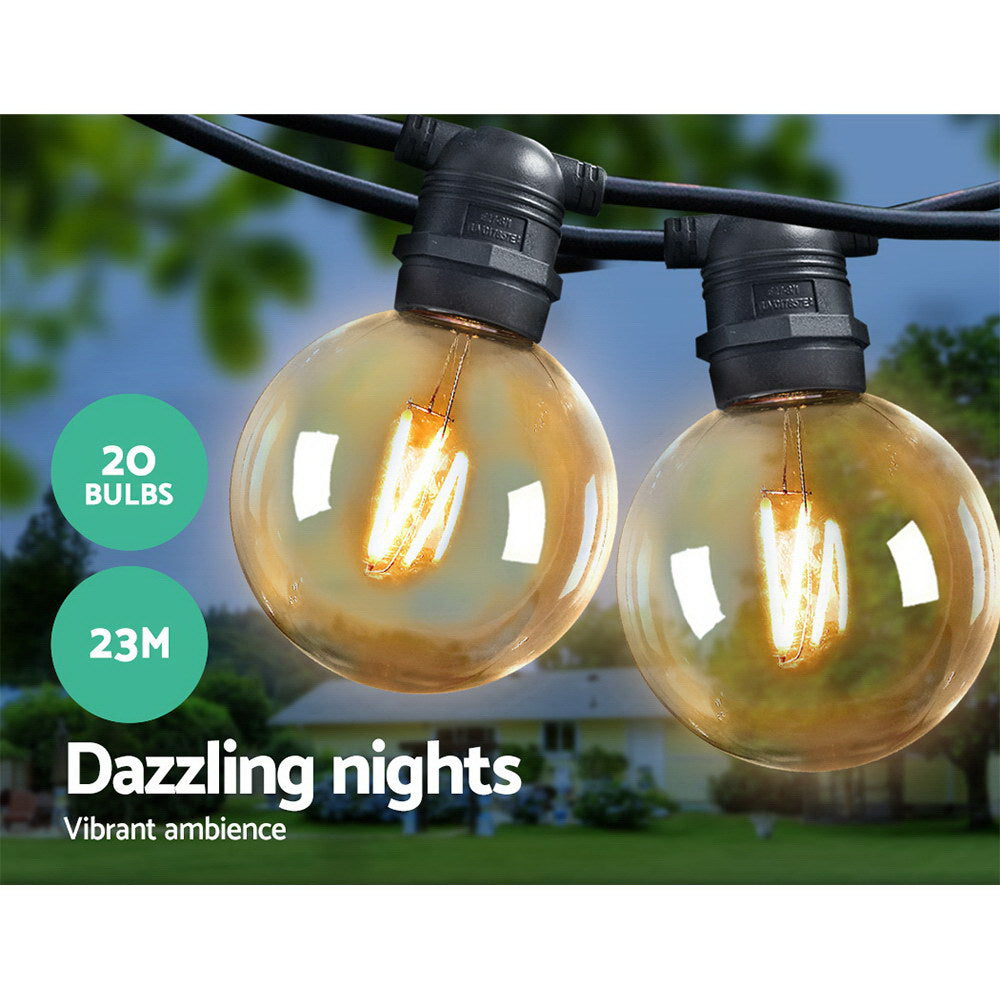 23m LED Festoon Sting Lights | 20 Bulbs