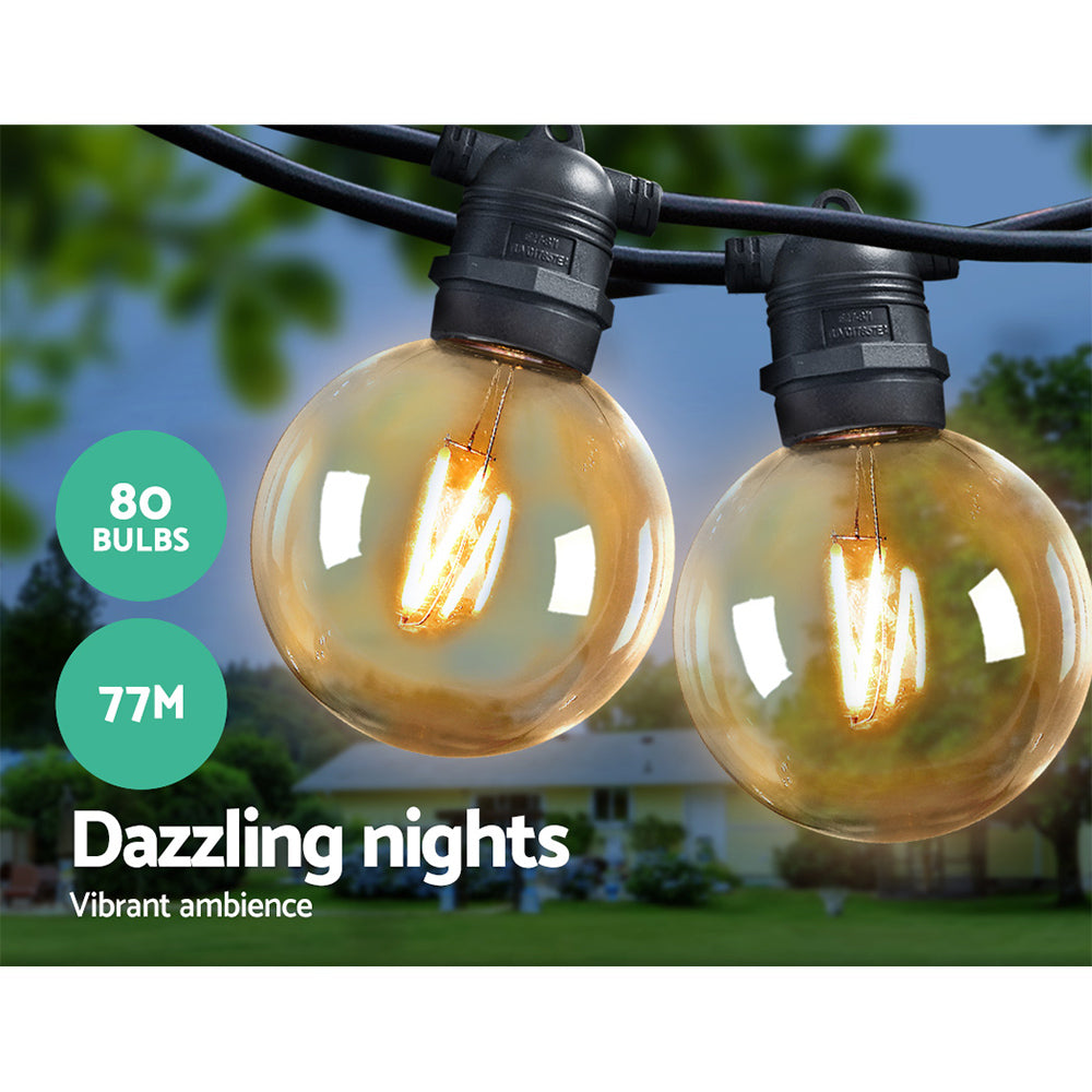 77m LED Festoon Sting Lights | 70 Bulbs