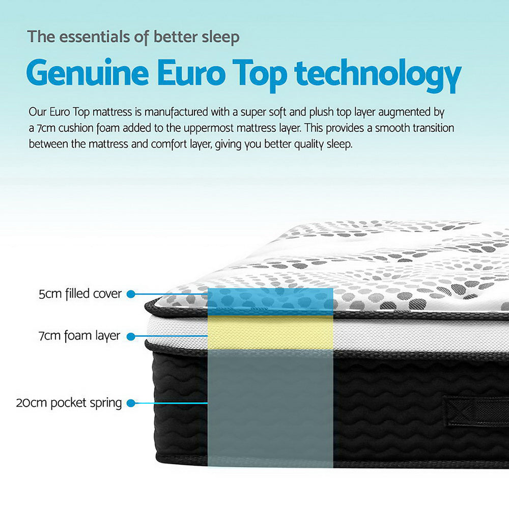 Single Euro Top Mattress | Serenity Series | 32cm