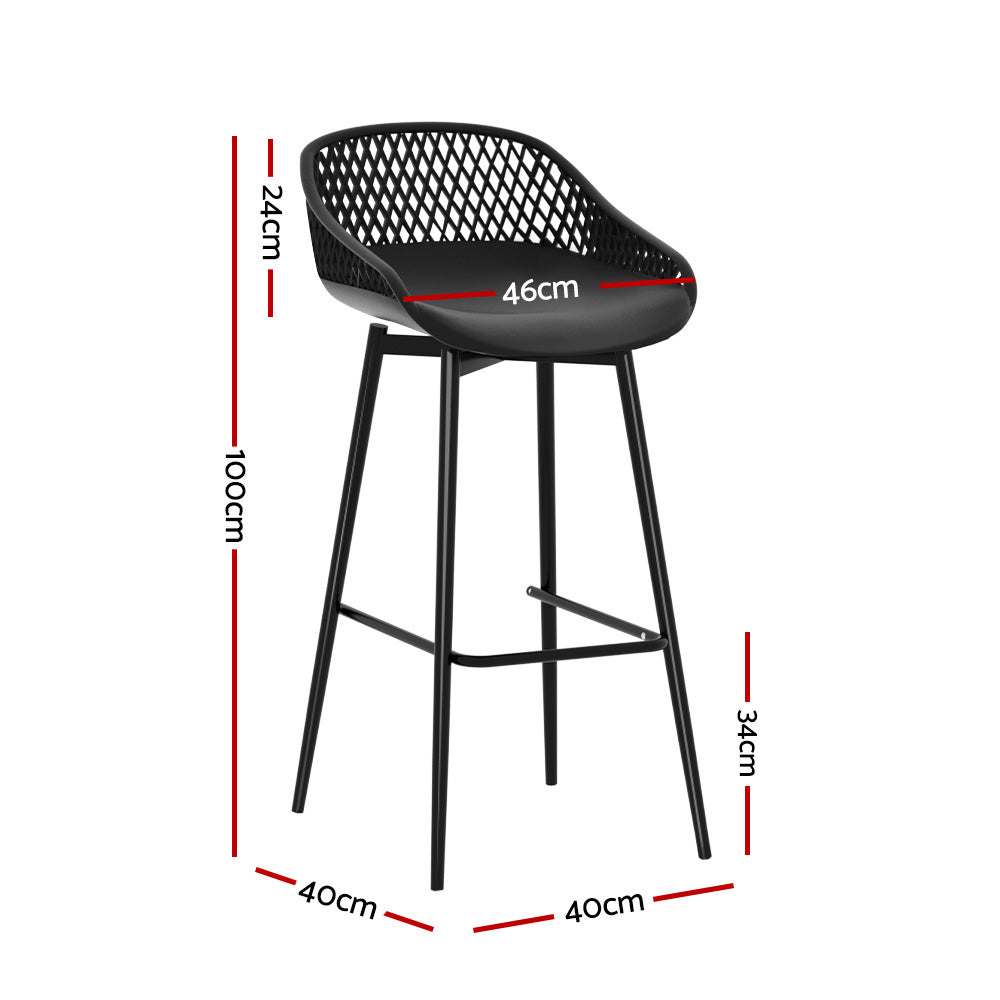 4x Strongly Outdoor Bar Stools | Black