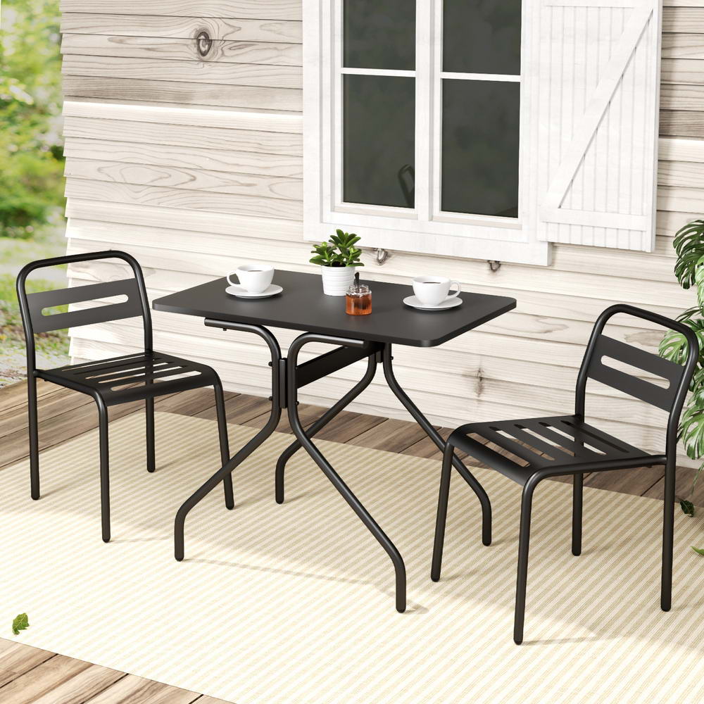 Steelray Outdoor Patio Bistro Set | Black