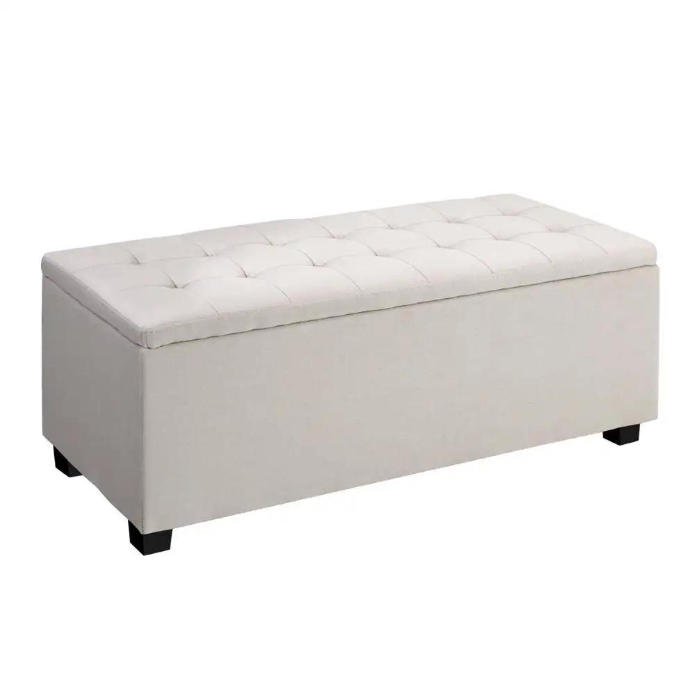 Chic Haven Storage Ottoman | Beige | 97cm