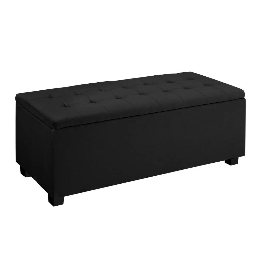 Chic Haven Storage Ottoman | Black | 97cm