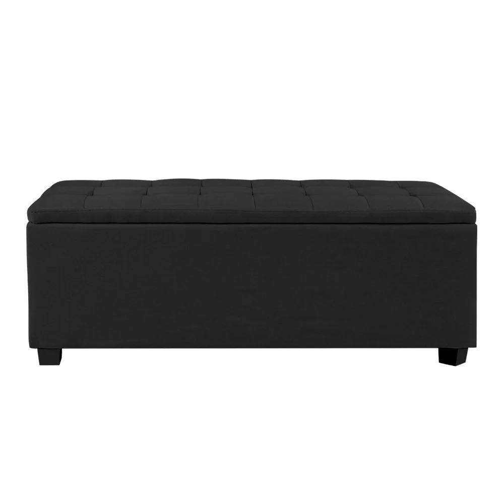 Chic Haven Storage Ottoman | Black | 97cm