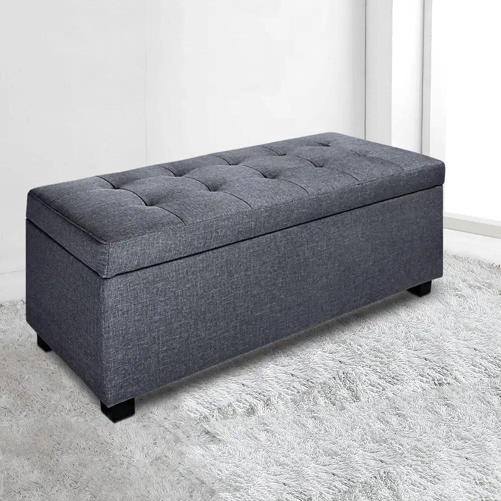 Chic Haven Storage Ottoman | Grey | 97cm