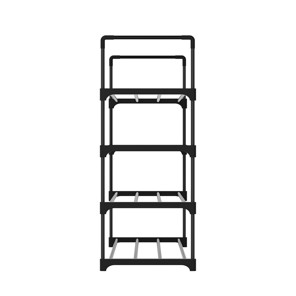 MetalLuxe 4-tier Shoe Rack (16 Pairs) | Black