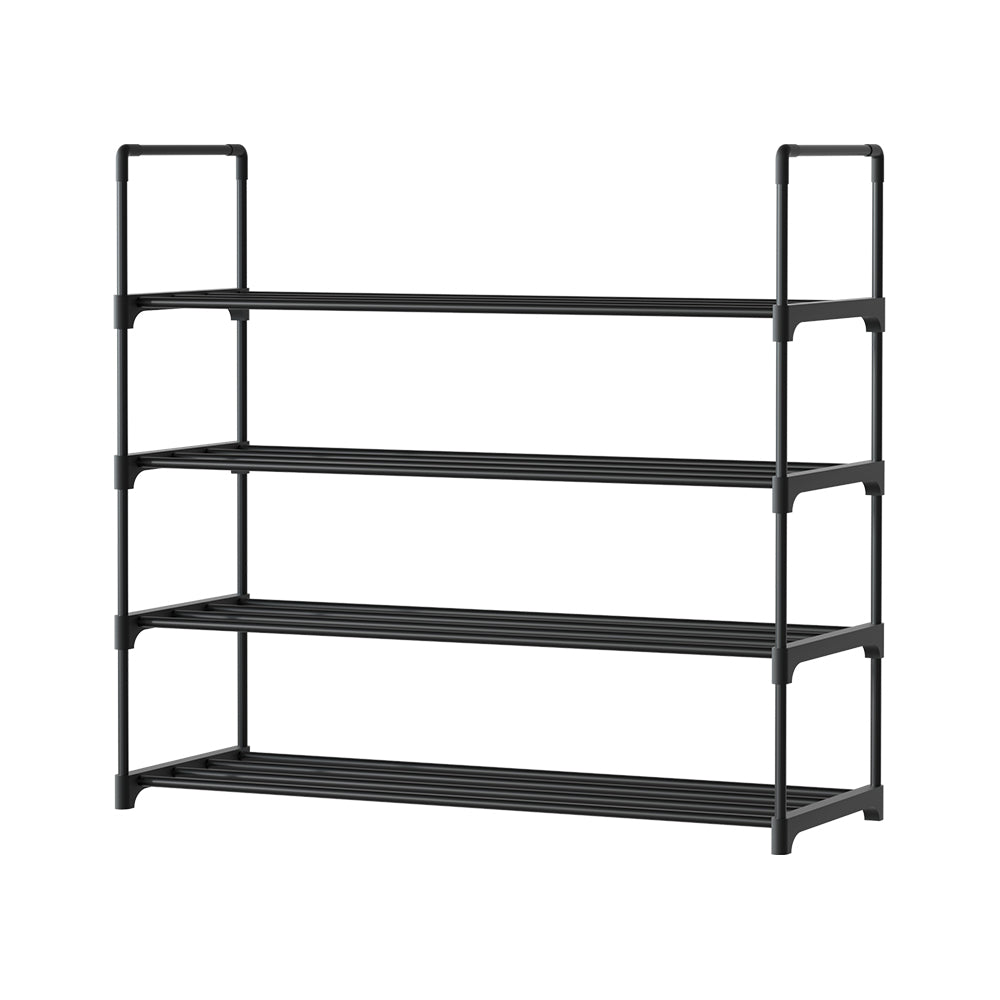 MetalLuxe 4-tier Shoe Rack (16 Pairs) | Black