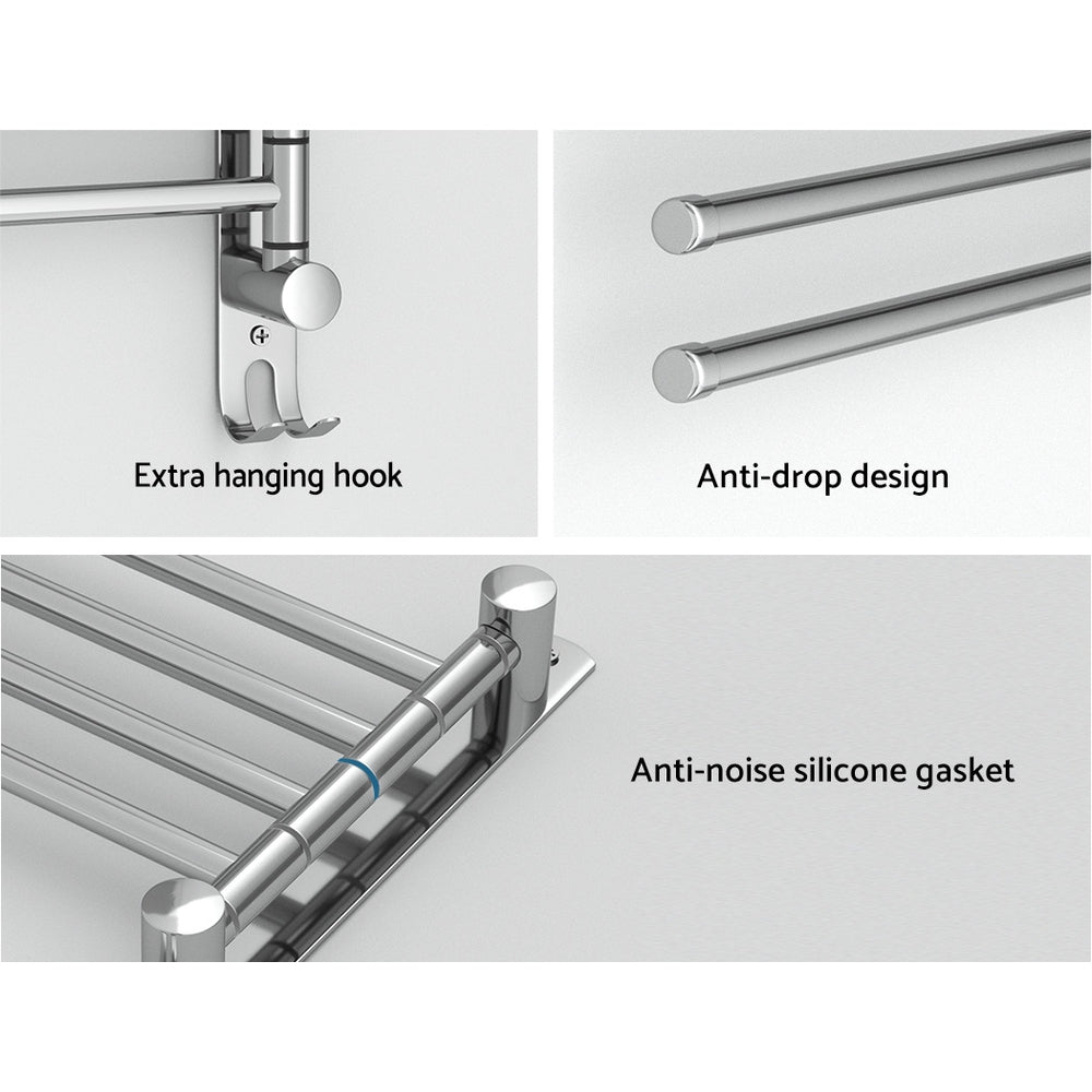 Functional Stainless Steel Towel Rack with 4 Bars