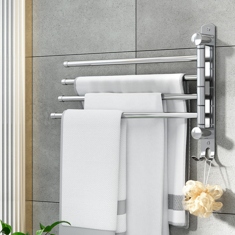 Functional Stainless Steel Towel Rack with 4 Bars