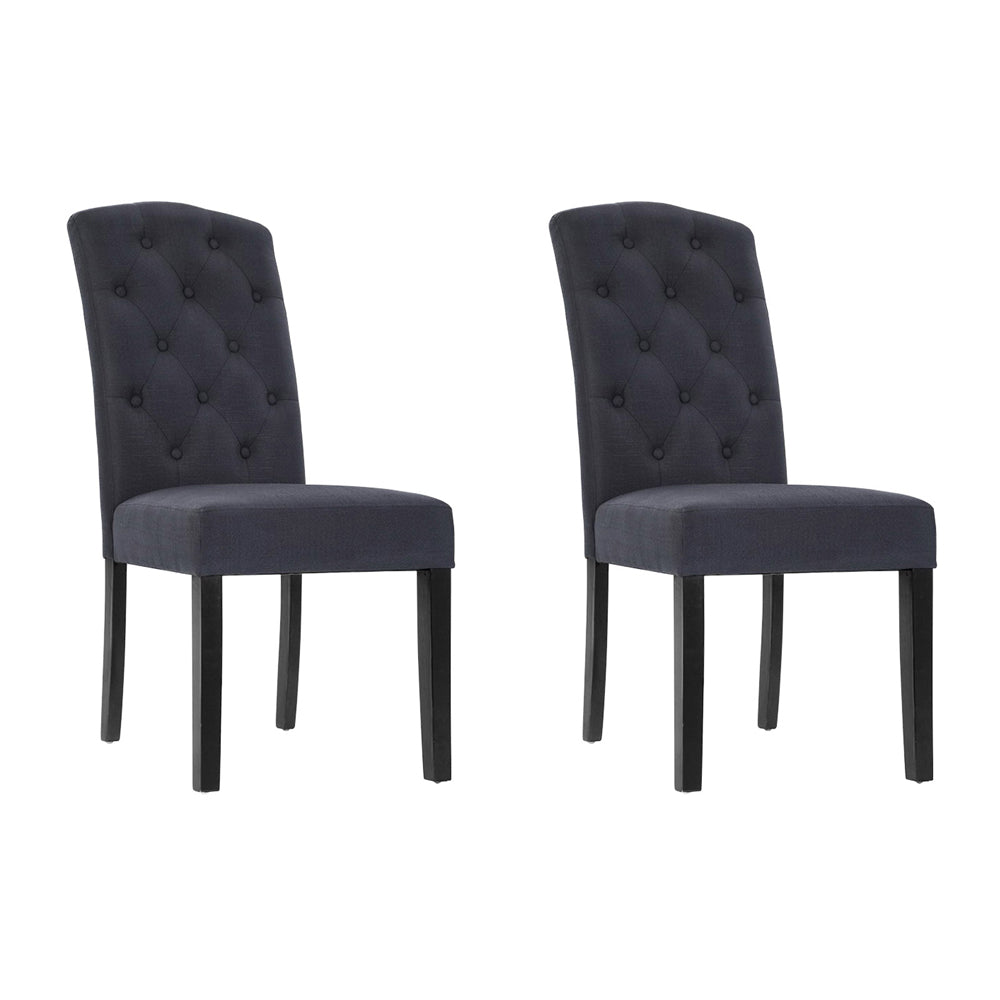 Danski Linen Dining Chairs x 2 | Grey