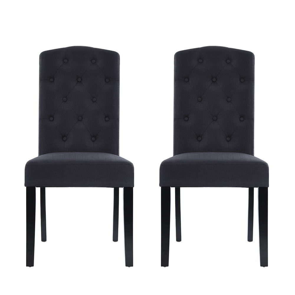 Danski Linen Dining Chairs x 2 | Grey