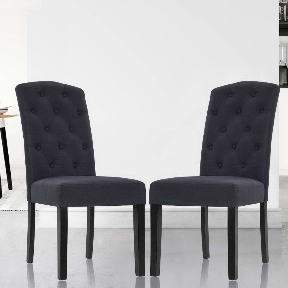 Danski Linen Dining Chairs x 2 | Grey