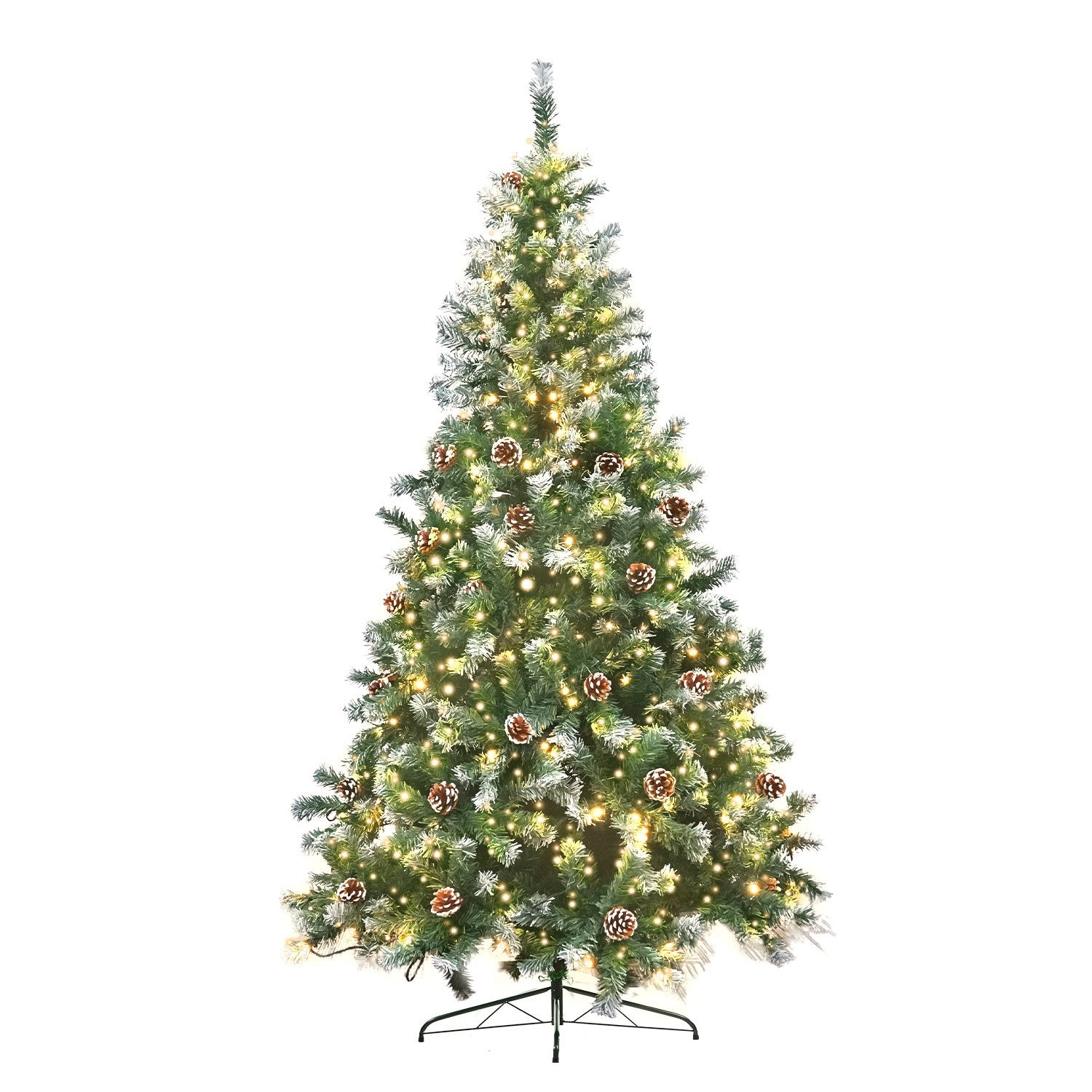 Snow Flocked LED Christmas Tree with Pinecones (1000 Tips) | 1.8m