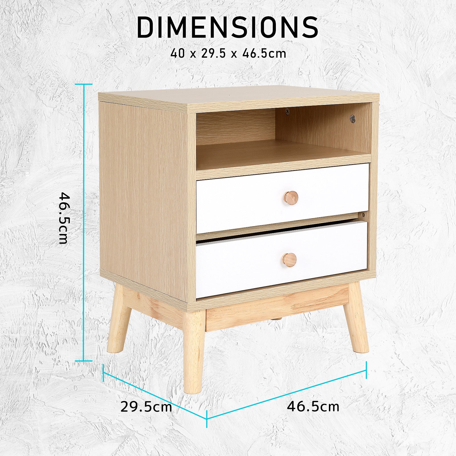 Classic Serenity Bedside Table | Oak & White