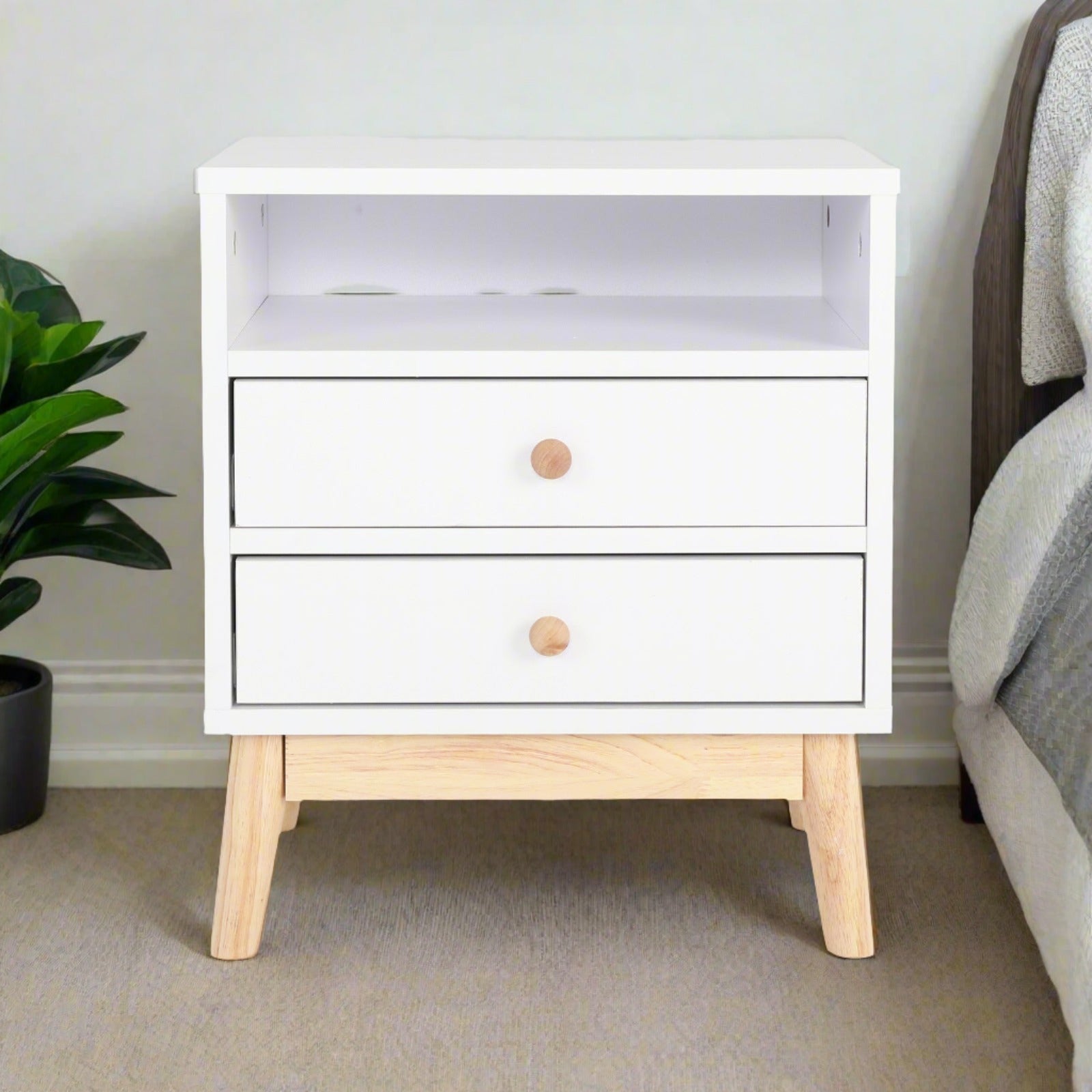 Classic Serenity Bedside Table | White