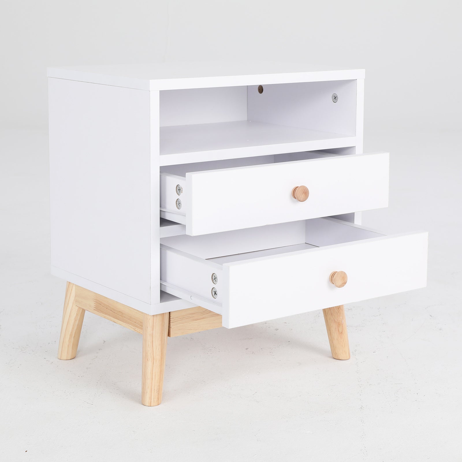 Classic Serenity Bedside Table | White