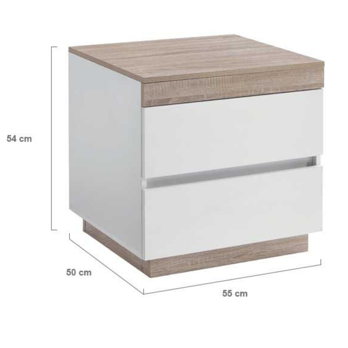 CoastalCharm Bedside Table | White & Oak