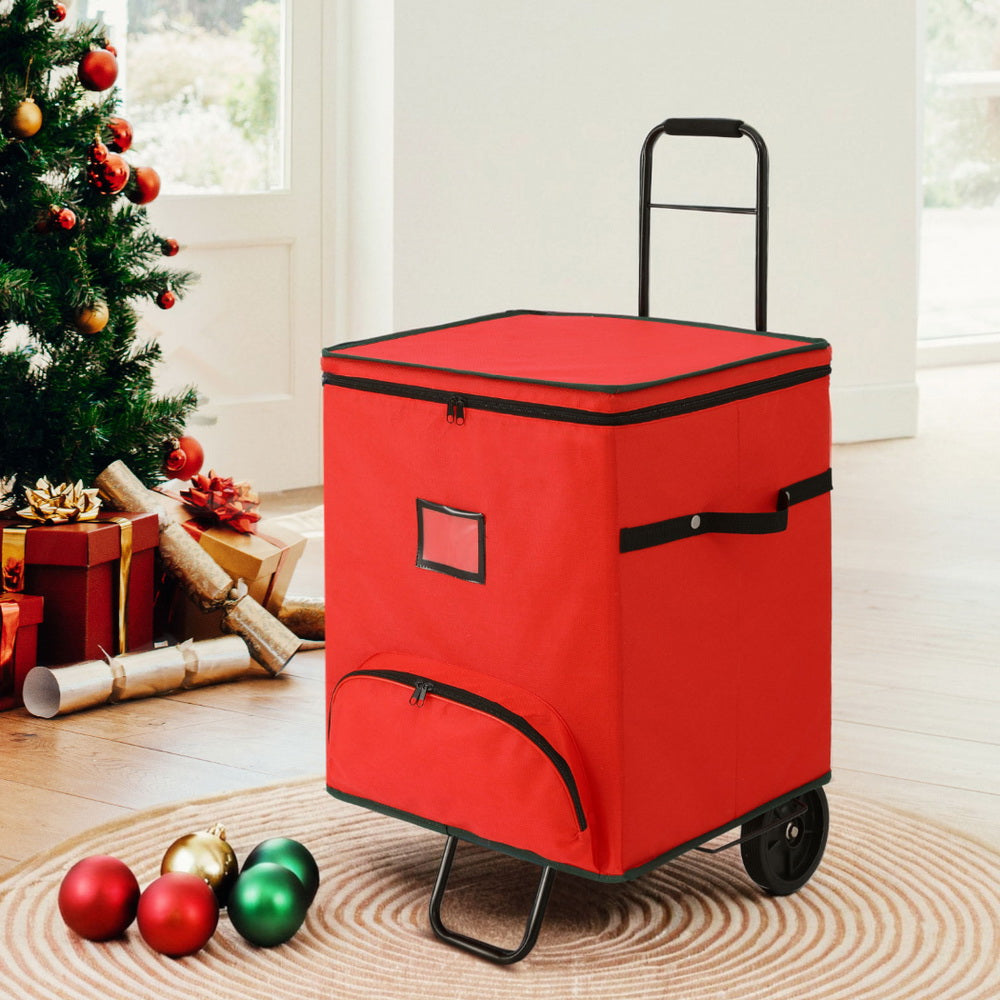 Christmas Ornaments Storage Cart | Red