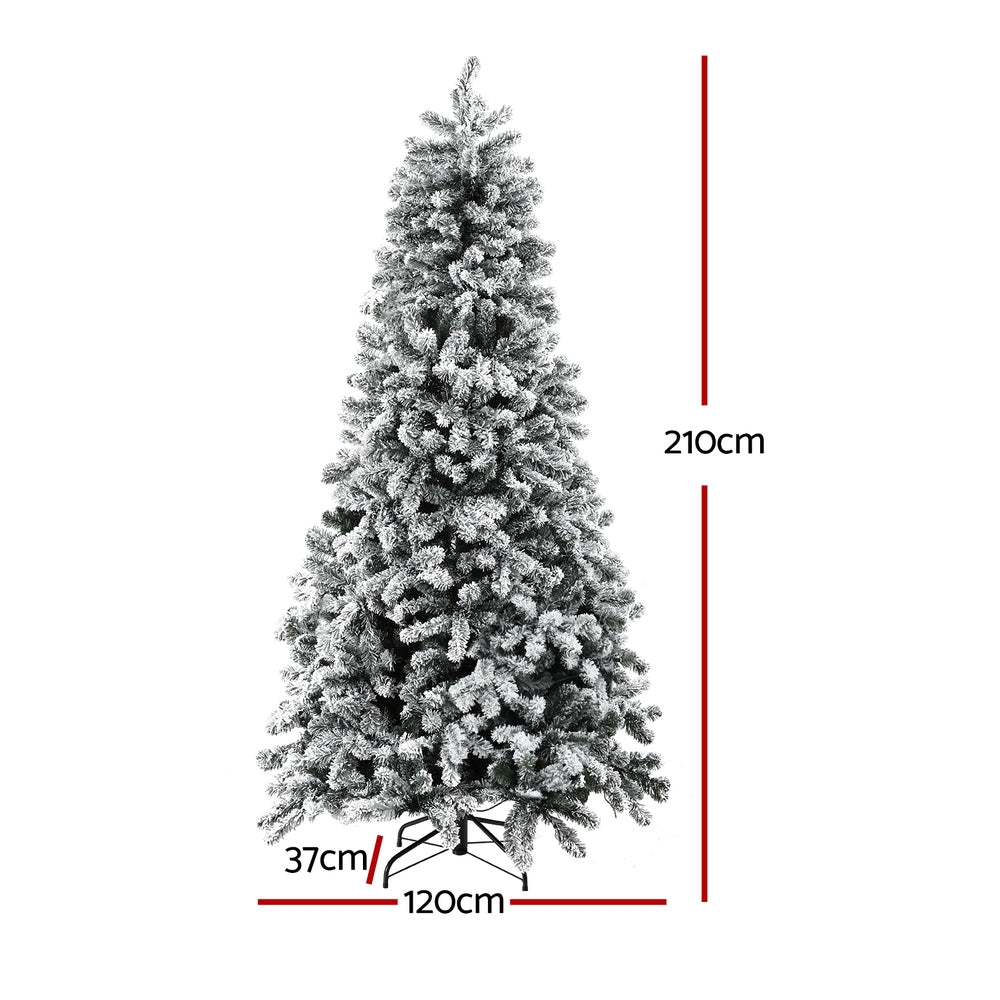 Pre-lit Snow Flocked Christmas Tree (1176 Tips) | 2.1m