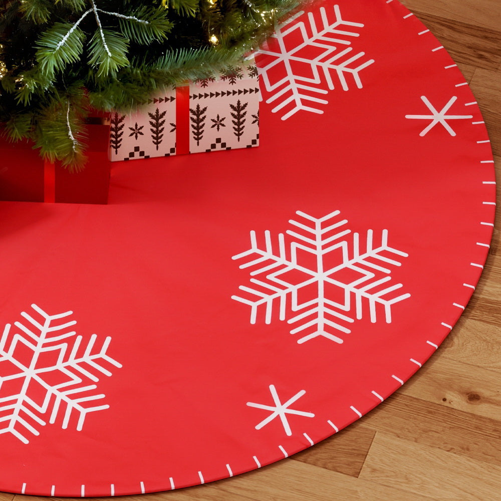 Red Snowflake Christmas Tree Skirt | 90cm