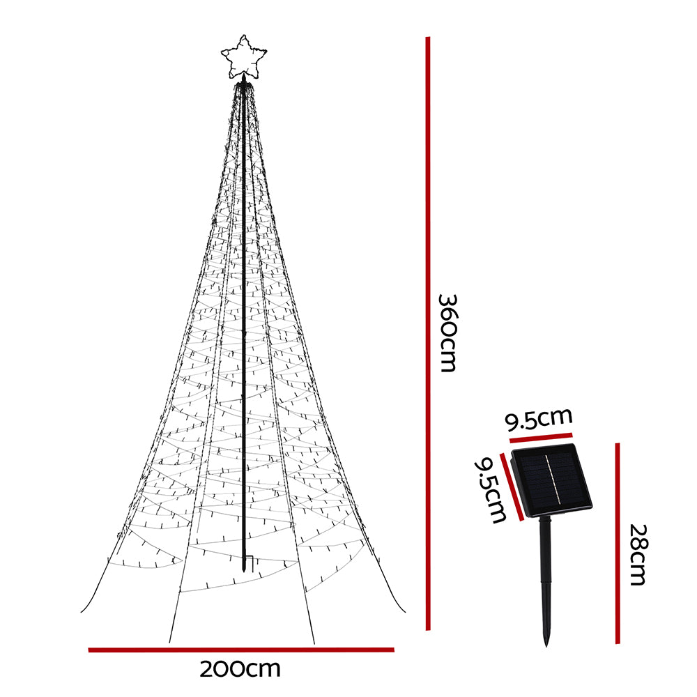 Solar LED Net Lights Christmas Tree | 3.6m